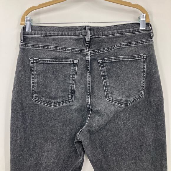 Everlane Washed Black High Rise Zip Raw Hem Pockets Skinny Tall Denim Jean Pants - Picture 7 of 8